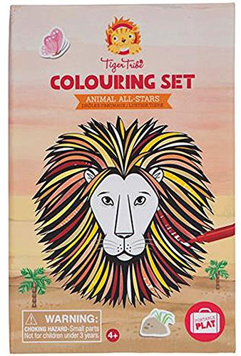 Tiger Tribe Animal All-Stars Colouring & Drawing Set for Kids | Animal Themed Kids Colouring & Drawing Art Set