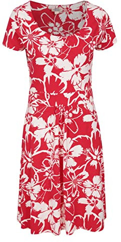 Mountain Warehouse Orchid Patterned Womens UV Dress - UPF40 Beach Dress, Lightweight Ladies Dress, Pockets, Durable Day Dress - for Spring Summer, Travelling, Poolside Red 16