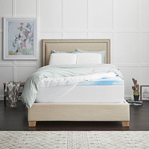 Sealy 4 CoolGel + Comfort Pillowtop Memory Foam Mattress Topper, Twin, White