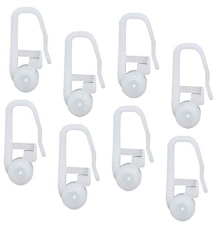 50 Pz Ganci per Alianti per Tende Alianti per Binari per Tende del Soffitto per Tende da Soffitto Rulli del Cingolo Rulli per Tende Accessori Universale Bianca