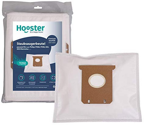 Hooster 10 Stück Staubsaugerbeutel passend für Dirt Devil DD7276-1 REBEL76 / mit Zusatzfiltervlies