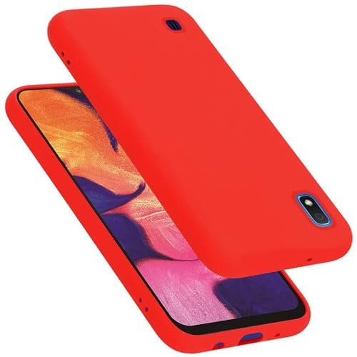 Cadorabo Hülle kompatibel mit Samsung Galaxy A10 / M10 Hülle Silikon Handyhülle für Galaxy A10 / M10 Case aus flüssigem Silikon- Kratzfeste und stoßfeste dünne TPU Schutzhülle - Liquid ROT