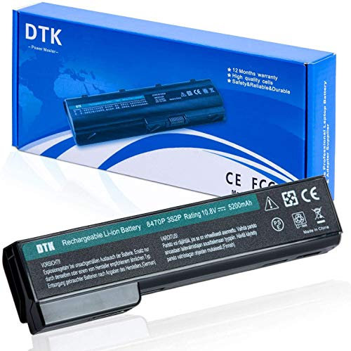 DTK Laptop Akku für HP EliteBook 8460P 8470P 8560P 8570P 8460W 8470W ProBook 6560b 6570b 6460b,P/N: CC06 CC06XL CC09 628670-001 628668-001 628666-001 HSTNN-F08C [10.8V 5200mAh]