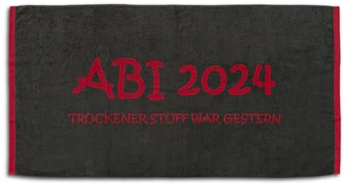 ESPiCO Strandlaken ABI 2025 Badetuch Kaminrot Strandtuch Abitur Geschenk 80 cm x 160 cm Abispruch Baumwolle