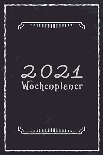 Wochenplaner 2021: Cooles schwarz weiß Design I Wochenplaner I 107 Seiten liniert und Kalender 2021 I Journal Tagebuch Geschenk Geburtstag Taschenkalender Lustig Notizbuch