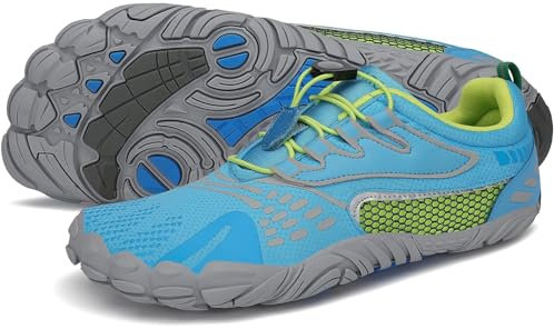 SAGUARO Barfußschuhe Herren Damen Traillaufschuhe Outdoor & Indoor Training Fitnessschuhe Wander Wald Strand Straße Laufschuhe Walkingschuhe Schnell Trocknend Badeschuhe, Himmelblau, 37 EU
