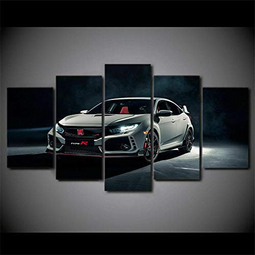 Myrdsio Honda Civic Typ R Coupé Auto 5 Stück Leinwand Wandkunst Poster Print Home Decor