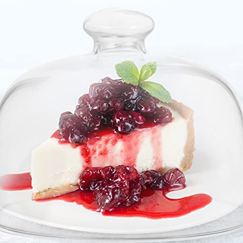 Bell Tent Glass Cake Cover Round Dessert Dome Food Display Dome Cloche Glass Bell Jar Cover for Cupcake Cheese Wedding Cake Stand