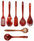 Onmancy de utensilios de cocina de forma de cuchara para cocinar, de teca natural, de 7 unidades