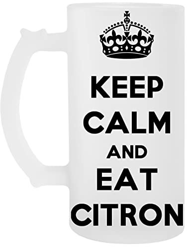 Keep Calm And Eat Citron Transparent Bier Becher Beer Mug