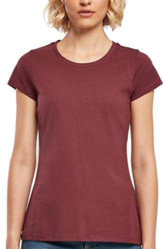 Build Your Brand Women's Basic Tee T-Shirt, Cherry, Large
