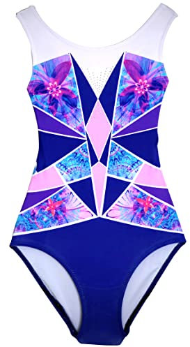 United All Around Gymnastikanzug für Mädchen, Erwachsene, Kind, Kleinkind, Symmetrisches, formales Design, 11-12 Jahre