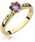 MARKO Verlobungsring aus Gelbgold für Damen mit 0,50 Karat Amethyst und 0,01 Karat Diamanten Ring 14 Karat Gold (585) Goldring mit Box | Goldring für Frauen… (Amethyst, 48 (15.2))
