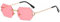 kachawoo Octagon Randlose Sonnenbrille für Männer Frauen Polygon Rahmenlose Sonnenbrille Uv400 Gold Metallbeine Brille Unisex für Partyurlaub (gold with pink)