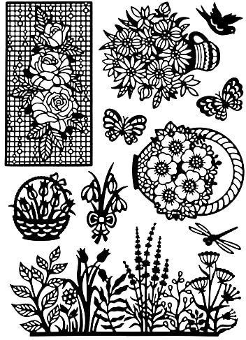 Ideen mit Herz Stanzschablonen, Blumenwelt, 10 Stück