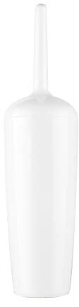 Blue Canyon Plastic Toilet Brush & Holder for Bathroom, Flexible Toilet Bowl Plastic Brush Head for Deep Cleaning, Compact Size, Elegant Design with Odour Free Holder – White