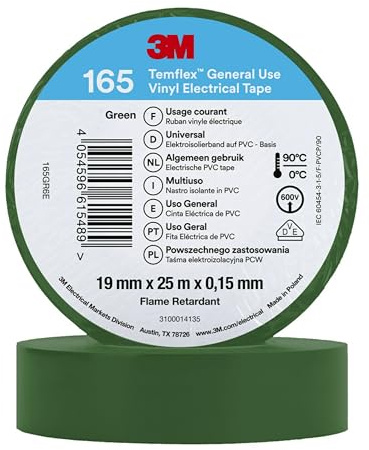 3M Temflex™ 165 165GR6E Isolierband Temflex™ 165 Grün (L x B) 25m x 19mm 1St.