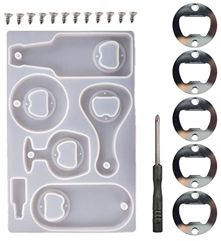 Stampo in silicone per apribottiglie, Kit stampo in resina epossidica cavatappi cavatappi epossidico, Kit stampo in resina apribirra per portachiavi fai da te, Art