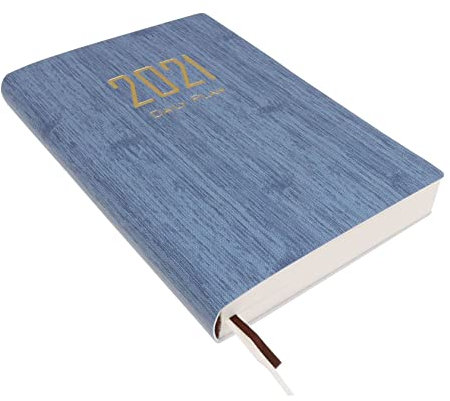 STOBOK 2021 A5-notizbuch Spiralnotizbücher Kalender-notizbuch A5-spiralnotizbuch Erinnerungsbuch Notizblock Für Den Schreibtisch Planungsbuch Spiral- Hochwertiges Pu-leder Reisen Zeitplan