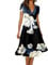 NNGOTD Robe Femme été Fluide Boheme Chic et Rose Longue Pas Cher Midi Chic Mi Longue Robe D'été Décontracté Midi Robes Manche Courte Lâche Impression Sexy Dress Mi-Longue Genoux Jupe Robe Annee 50
