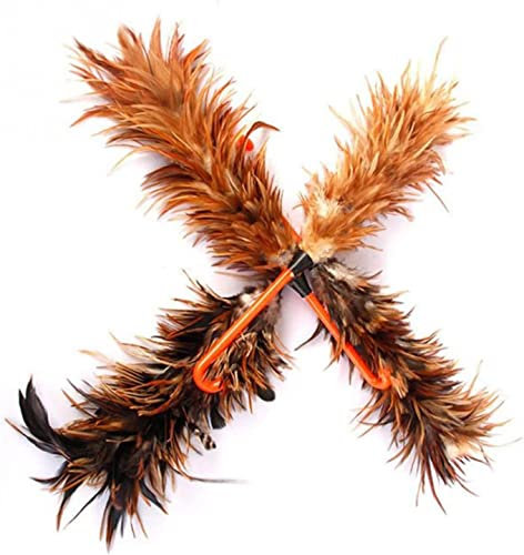 RAKUTE Ensemble plumeau 2 pièces longue poignée enlèvement poussière plumeau crochet moelleux ergonomique brosse à fourrure antistatique fenêtre voiture ménage outils de nettoyage poignée plumeaux Bro