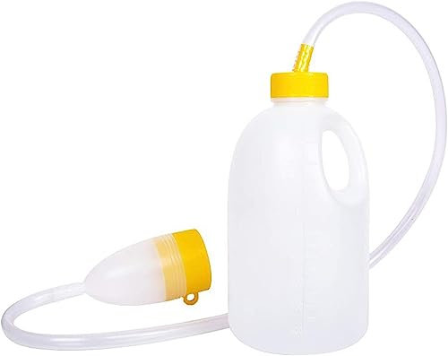 Orinatoio Portatile, Orinatoio Maschile, Orinatoio da Viaggio for Letto Maschile - Bottiglia Gialla-Pipì Contenitore for Drenaggio Notturno Raccoglitore di Urina con Tubo for Uomo, 1700 ML