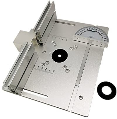 Sunydog Juego de 3 placas de fresado de aleación de aluminio para fresadora de madera para máquina de corte y grabado, herramienta auxiliar de grabado con inglete, sierra de mesa, bancos de