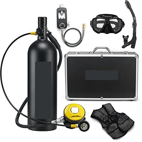 Mini Bouteille de plongée équipement de plongée 2L respirateur de plongée équipement de plongée Bouteille en Aluminium Bouteille de gaz Adulte Natation plongée en apnée manomètre r