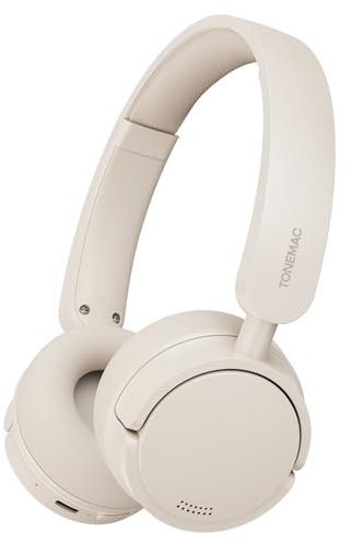 TONEMAC H1 Over Ear Kopfhörer Bluetooth,Kopfhörer Kabellos Bluetooth Over Ear,50H,Headset mit Mikrofon Bluetooth 5.3 für Reise/Arbeit/Leben (weiß)