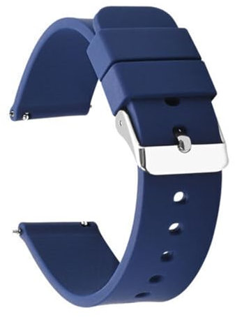 NTEK Silicone Rubber Watch Bands, Quick Release Sport Watch Straps, Universal Smart Watch Band - Buckle Wrist Straps - Men/Women - 20 MM, BLUE