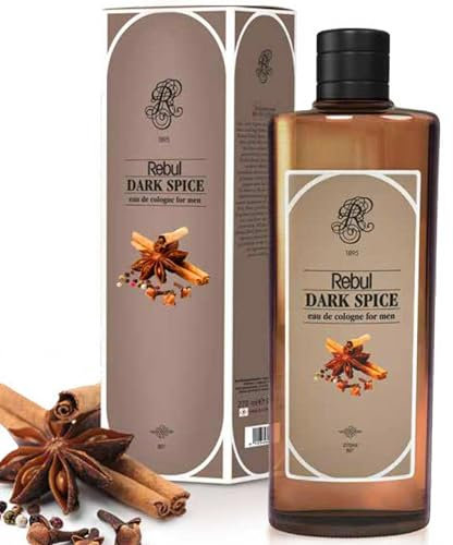Rebul Dark Spice Eau de Cologne | Kölnisch Wasser für Herren Glasflasche 250ml After Shave, Cologne, Rasierwasser für Herren und Damen