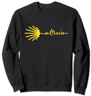 Ultreia Typographie Santiago Compostela coquille de pétoncle jaune Sweatshirt