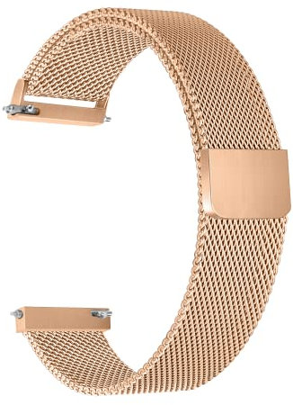 Amzpas Armband für Samsung Galaxy Watch 3 Armband 41mm Metall Damen Herren,Edelstahl Metall Mesh Ersatzarmband Magnetschloss 20mm Uhrenarmband für Samsung Galaxy Watch 3 41mm(Roségold)
