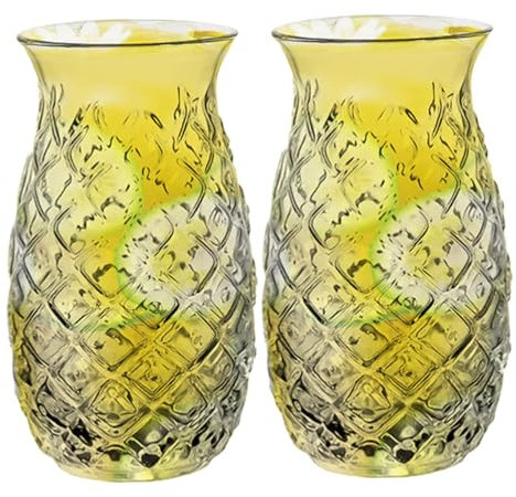 Lunettes d'ananas 2pcs Clear Pineapple tasses 16,2 oz verres à cocktail