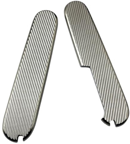 Aibote 1 Pair Titanium Alloy Handle Scales Handles Patch DIY Tool Replacement Grips Fit for 91mm Victorinox Swiss Army knife (B)