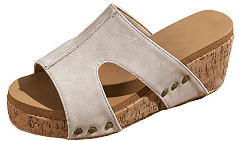 Xiaojiu Escarpins Femme Sandales Talons Hauts Femme,Ballerines Femme Petit Talon Chaussure Femme Été Sandales Pieds Larges Espadrilles Compensées Pantoufle Femme Ete Talon Aig(Grey,37)