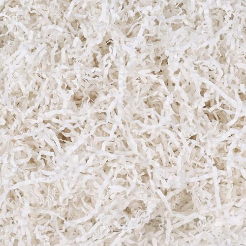 VGOODALL 453,6g Füllmaterial für Pakete, Weiß Geschreddertes Kraft Papier Füllmaterial Geschenk für Geschenke DIY Geschenkbox Geschenktüten Geschenkkorb