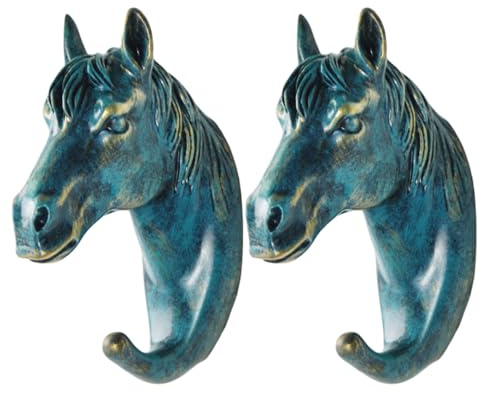 PIYYQNY Handtüchern Haken 2 Stück Cartoon-Haken Garderobenhaken Zur Wandmontage Für Den Eingangsbereich Wandbehänge Mit Tiermotiven Geeignet Für Mäntel Taschen Handtücher Schlüssel Hüte(Pferd Bronze)