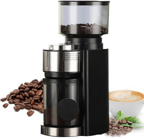Electric Coffee Grinder, Coffee Bean Grinders with 25 Precise Grind Setting, 250 g Bean Hopper, Brush, 80W Anti-static Conical Burr Coffee Mill for Drip, Pour Over, Espresso black