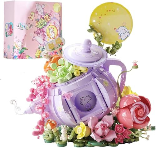 DelightCube Blumen Klemmbausteine Mini-Bausteine, 878 Teile Bewässerungstopf, Bonsai-Pflanzen-Modell-Set, Partikelblume, Sukkulenten, botanische Sammlung,Home Deko Kreative Geschenk