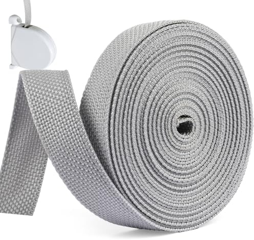6m Rolladengurt 23mm, Hohe Reißfestigkeit Gurtband, Strapazier Grau Rolladengurt Reparaturset, Jalousie Band für Rollläden an Türen Fenster Rolladen Gurtwickler