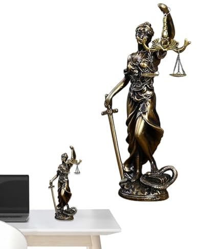 Lady Justice Statue - Anwalt Schreibtisch Deko | Anwalt Lady Justice Harz | Gerechtigkeit Waagen | Anwaltskanzlei | Statue Göttin der Gerechtigkeit und Gerechtigkeit