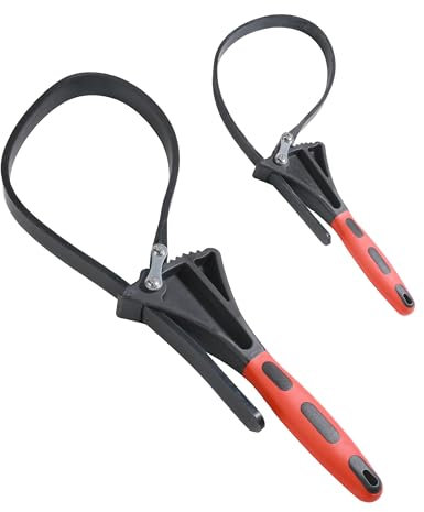 Flaconi Auto Ölfilterschlüssel,Bandschlüssel,Ölfilter Schlüsse,Ölfilterschlüssel Verstellbar Bandschlüssel,Ölfilterschlüssel Universal,Geeignet für Autos,Traktoren,Kraftstofffiltern (Rot)