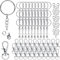 Schlüsselringe mit Kette 300 Stk Schlüsselanhänger Basteln Schlüsselanhänger Selber Machen Schlüsselanhänger Ringe Set Key Chains Schlüsselanhänger Zubehör für Schlüssel DIY Schmuckherstellung Silber