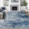 Cekene Washable Rugs Living Room Large 160x230cm Blue Ultra Thin Area Rugs for Bedroom Non-slip Modern Abstract Floor Carpet for Dining Room Kitchen Office