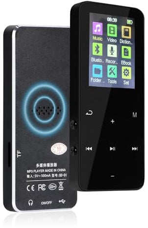 MP3 Player with Bluetooth 5.3 - Helterfolg Portable Music Player with Built-in HD Speaker, Voice Recorder, HiFi Sound, E-Book Function (16GB)