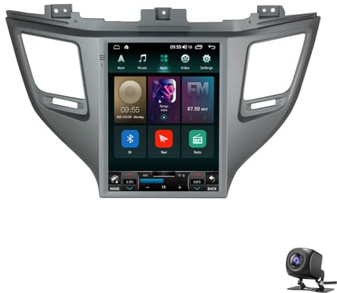 Estéreo Android 14 para Hyun-dai Tucson 2016-2018, Pantalla táctil de 9.7 CarPlay Android Auto Mirror Link Radio con Bluetooth navegación GPS HiFi WiFi FM SWC cámara de Respaldo micróf(Color:TS2)
