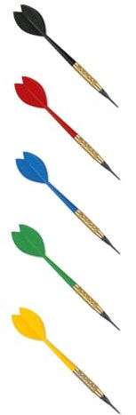 Kings Dart Softdartpfeile-Set | robuste Dartpfeile für elektronische Dartscheiben | 100% Messing-Barrel, Longlife-Spitzen, Flights u. Schaft aus Kunststoff | 16g | L: 15 cm | Bunt