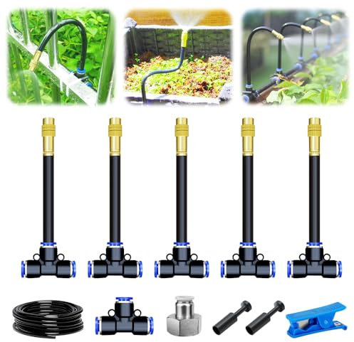 360° Gartenbewässerungssystem, 2025 Automatisches Pflanzenbewässerungssystem mit Sprühkopf, 5M/10M/15M Schlauchset für Gärten, Gewächshäuser & Rasenflächen, wassersparende Bewässerung (5-Meter-Satz)