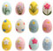 Roxvue Osterei-Dekorationsset - Osterei mit Bemalten Blumen für DIY-Bastelarbeiten, Wohnkultur, Kinder-Geschenke